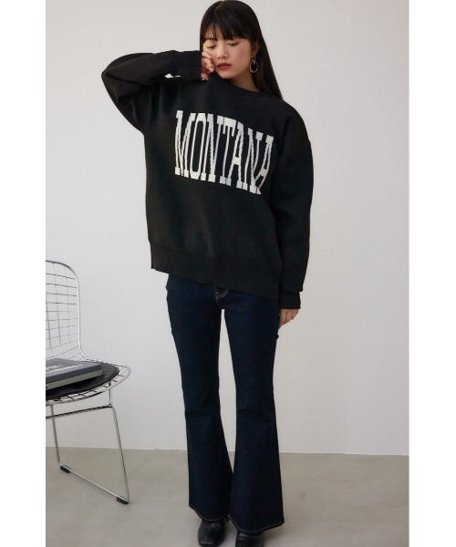 AZUL by moussy(アズールバイマウジー)の「アソートロゴスポンディッシュニット(ニット/セーター・レディース・ブルー/ブラック/ライトグレー・FREE)」の6枚目の写真