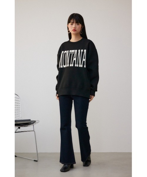 AZUL by moussy(アズールバイマウジー)の「アソートロゴスポンディッシュニット(ニット/セーター・レディース・ブルー/ブラック/ライトグレー・FREE)」の7枚目の写真