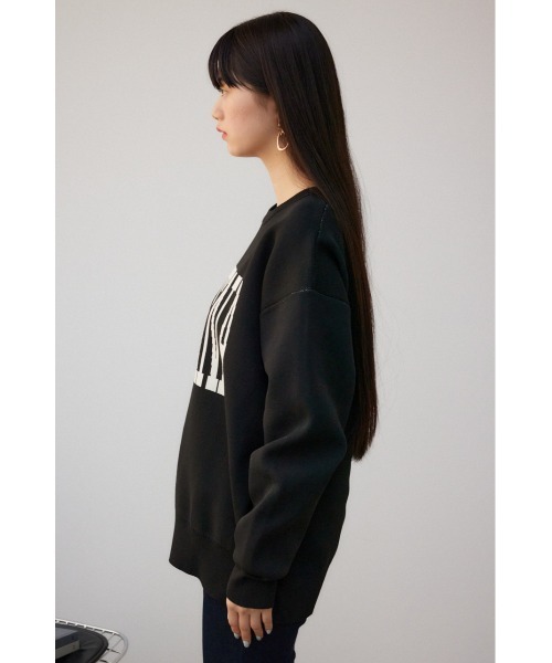 AZUL by moussy(アズールバイマウジー)の「アソートロゴスポンディッシュニット(ニット/セーター・レディース・ブルー/ブラック/ライトグレー・FREE)」の9枚目の写真