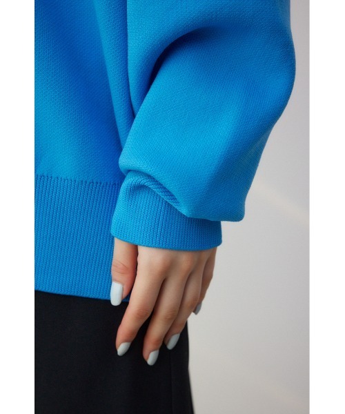 AZUL by moussy(アズールバイマウジー)の「アソートロゴスポンディッシュニット(ニット/セーター・レディース・ブルー/ブラック/ライトグレー・FREE)」の4枚目の写真