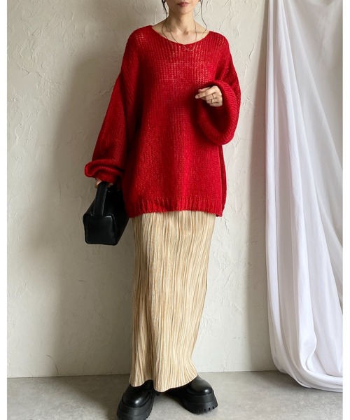 She's Closet（シーズクローゼット）の「【セルフカット対応】ニュアンス柄ストレートIラインハイウエスト細プリーツロングスカート（スカート・レディース・グレー/ブラック/グリーン/オレンジ/ベージュ・FREE）」の10枚目の写真