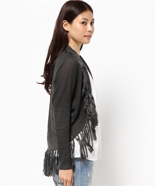 PAPILLONNER（パピヨネ）の「フリンジカーデ（カーディガン/ボレロ・レディース・チャコールグレー/ブラウン・FREE）」の9枚目の写真