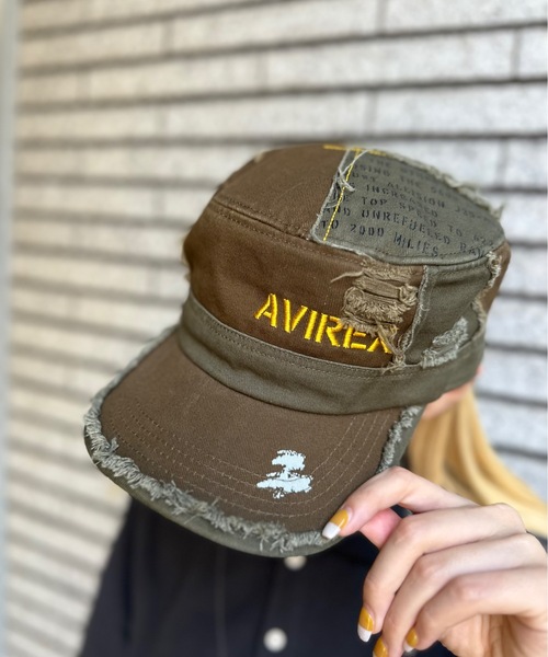 AVIREX(アヴィレックス)の「AVIREX / AXダメージワークキャップ / 80315500(キャップ・レディース・ブラック/ネイビー/ベージュ/カーキ・FREE)」の1枚目の写真