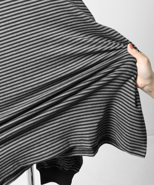 NILWAY（ニルウェイ）の「バルーンスリーブボーダーロングTシャツ/ ロンT（Tシャツ/カットソー・メンズ・グリーン/ライトグレー/ブラック/ネイビー・LARGE/MEDIUM）」の11枚目の写真