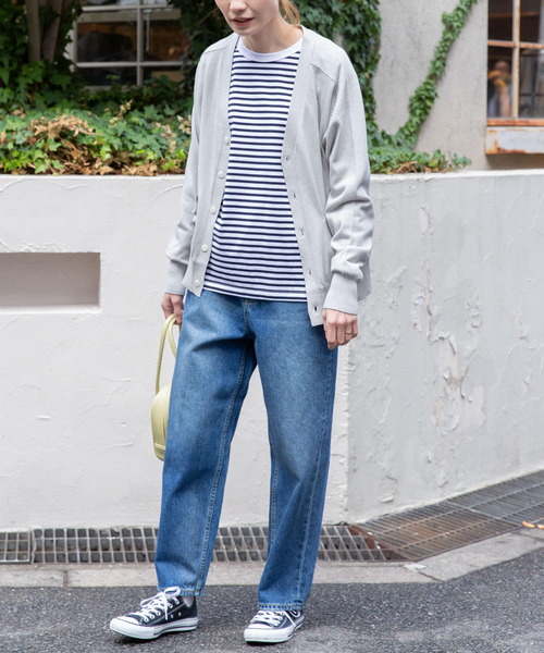 FORK&SPOON（フォークアンドスプーン）の「FORK&SPOON　マシンウォッシャブルVネックカーディガン（カーディガン/ボレロ・レディース・ネイビー/グリーン系その他/ライトグレー・1）」の22枚目の写真