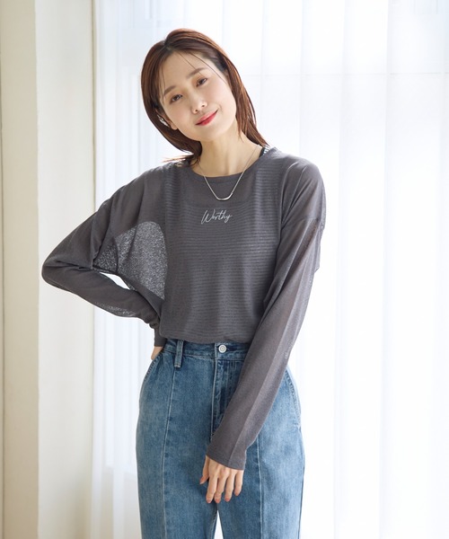 IKUMI 再構築 パッチワークデザイン長袖トップス GLOBAL WORK