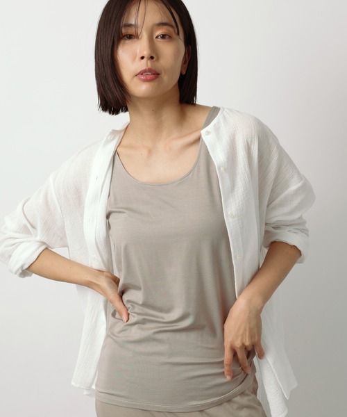 BARNYARDSTORM(バンヤードストーム)の「BARNYARDSTORM / 天竺タンクトップ(タンクトップ・レディース・ベージュ/ブラック・FREE)」の8枚目の写真