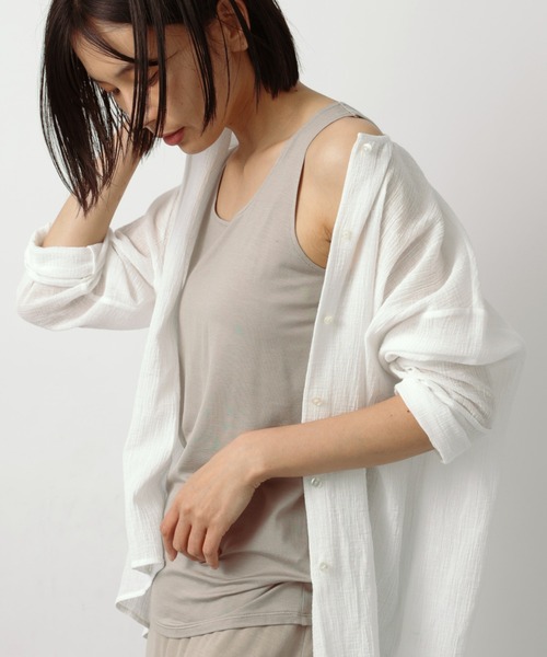 BARNYARDSTORM(バンヤードストーム)の「BARNYARDSTORM / 天竺タンクトップ(タンクトップ・レディース・ベージュ/ブラック・FREE)」の9枚目の写真