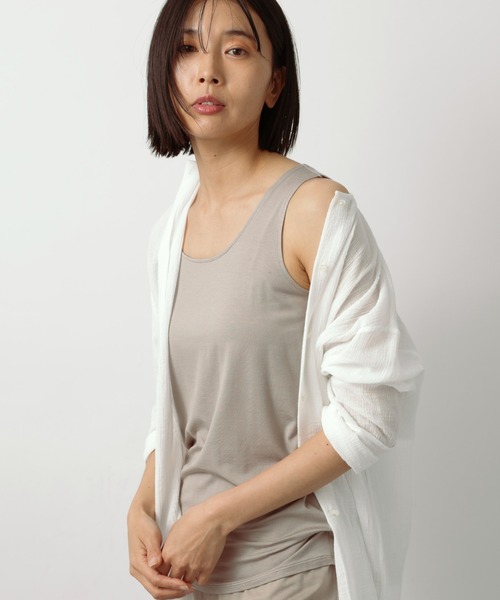 BARNYARDSTORM(バンヤードストーム)の「BARNYARDSTORM / 天竺タンクトップ(タンクトップ・レディース・ベージュ/ブラック・FREE)」の10枚目の写真