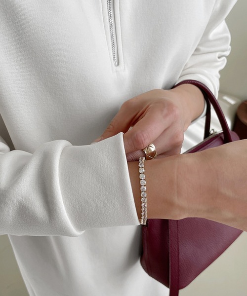 LAFFMO（ラフモ）の「ポロカラースウェットロングワンピース（ワンピース・レディース・ホワイト/ブラック・F）」の19枚目の写真