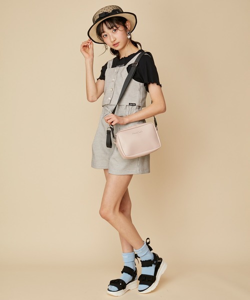 JENNI love（ジェニィラブ）の「【3点セット・ウエスト調整可能】リブT＋ビスチェ＋ショーパンセット（Tシャツ/カットソー・キッズ・オフホワイト/ブラック・140cm/130cm/160cm/150cm）」の11枚目の写真
