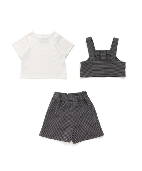 JENNI love（ジェニィラブ）の「【3点セット・ウエスト調整可能】リブT＋ビスチェ＋ショーパンセット（Tシャツ/カットソー・キッズ・オフホワイト/ブラック・140cm/130cm/160cm/150cm）」の19枚目の写真