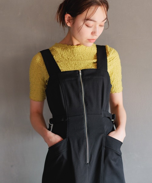 mysty woman（ミスティウーマン）の「［追加1］シャーリングクルーネックプルオーバー 116896（Tシャツ/カットソー・レディース・ブルー/オフホワイト/ライトグリーン/ブラック/オレンジ・FREE）」の4枚目の写真