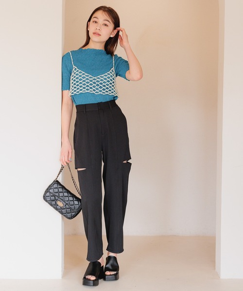 mysty woman（ミスティウーマン）の「［追加1］シャーリングクルーネックプルオーバー 116896（Tシャツ/カットソー・レディース・ブルー/オフホワイト/ライトグリーン/ブラック/オレンジ・FREE）」の20枚目の写真