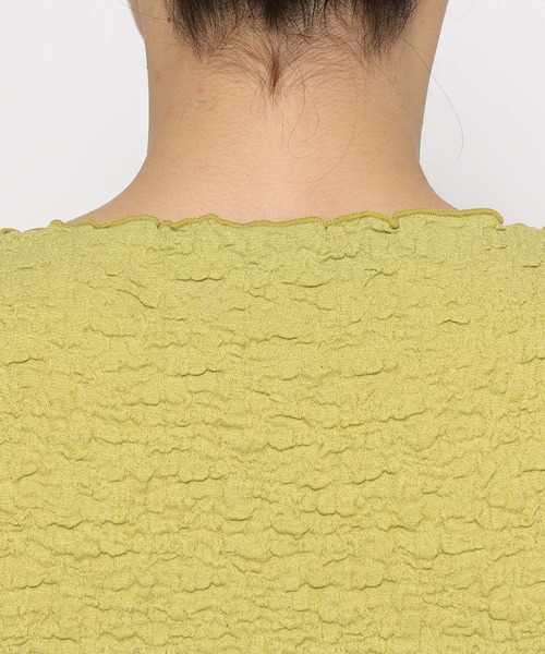 mysty woman（ミスティウーマン）の「［追加1］シャーリングクルーネックプルオーバー 116896（Tシャツ/カットソー・レディース・ブルー/オフホワイト/ライトグリーン/ブラック/オレンジ・FREE）」の15枚目の写真