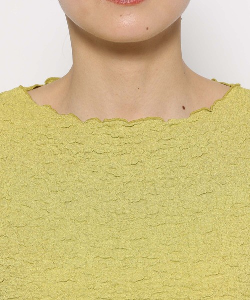 mysty woman（ミスティウーマン）の「［追加1］シャーリングクルーネックプルオーバー 116896（Tシャツ/カットソー・レディース・ブルー/オフホワイト/ライトグリーン/ブラック/オレンジ・FREE）」の16枚目の写真