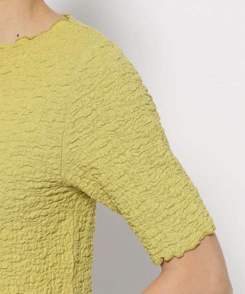 mysty woman（ミスティウーマン）の「［追加1］シャーリングクルーネックプルオーバー 116896（Tシャツ/カットソー・レディース・ブルー/オフホワイト/ライトグリーン/ブラック/オレンジ・FREE）」の17枚目の写真