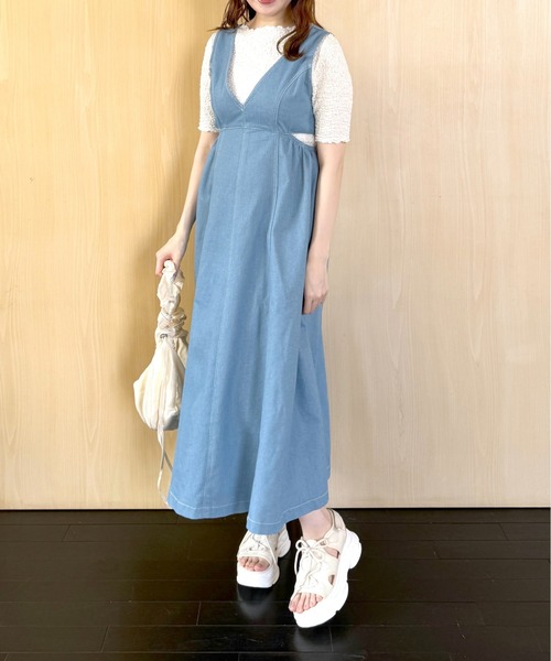 mysty woman（ミスティウーマン）の「［追加1］シャーリングクルーネックプルオーバー 116896（Tシャツ/カットソー・レディース・ブルー/オフホワイト/ライトグリーン/ブラック/オレンジ・FREE）」の7枚目の写真