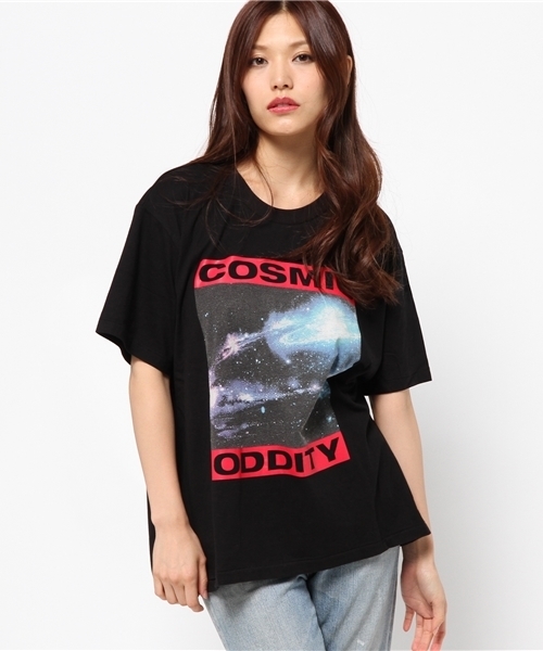 MOUSSY（マウジー）の「COSMIC TSJ（Tシャツ/カットソー・レディース・ホワイト/ブラック・FREE）」の2枚目の写真