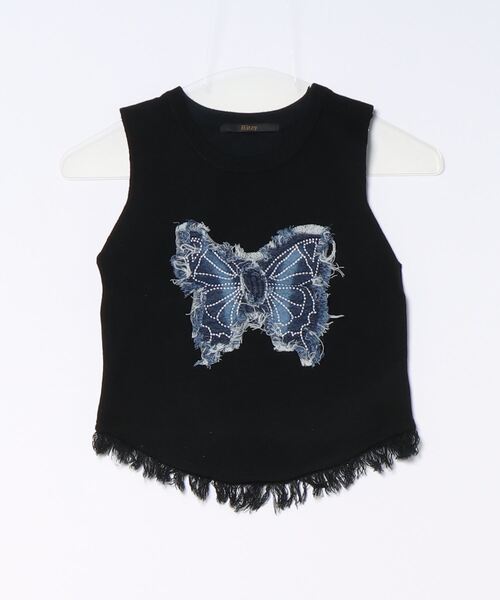 223○ COMME des GARCONS ノースリーブ トップス 蝶 ブルー 希少✨ COMME des GARÇONS ヴィンテージ ノースリーブトップス