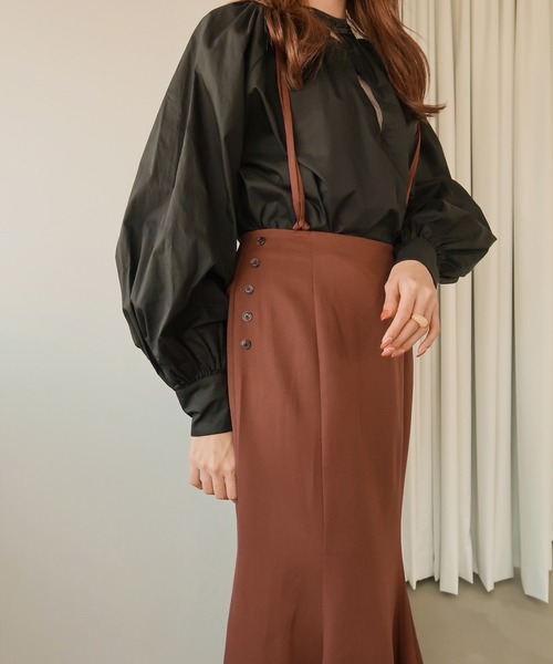 mideal（マイディール）の「suspender mermaid skirt / サスペンダーマーメイドスカート（スカート・レディース・ブラウン・SMALL/MEDIUM）」の6枚目の写真