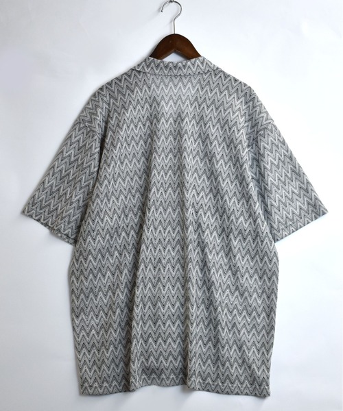 Starting Over（スターティングオーバー）の「balfas lace open collar shirt/バルファス レース 半袖 オープンカラー シアーシャツ（シャツ/ブラウス・メンズ・ブルー/ブラック/ブラウン・M/L/XL）」の4枚目の写真