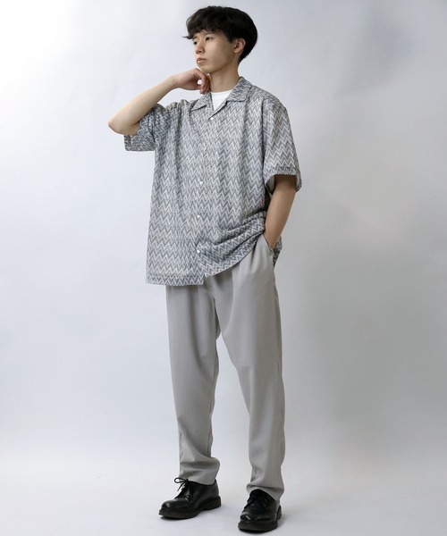 Starting Over（スターティングオーバー）の「balfas lace open collar shirt/バルファス レース 半袖 オープンカラー シアーシャツ（シャツ/ブラウス・メンズ・ブルー/ブラック/ブラウン・M/L/XL）」の17枚目の写真