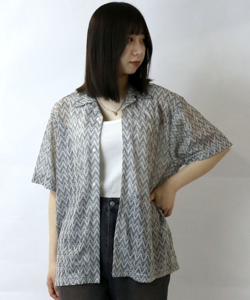le charme de fifi et fafa レース　シャツ AROUND FLAVA シャツ oversized lace sheer shirt/オーバー