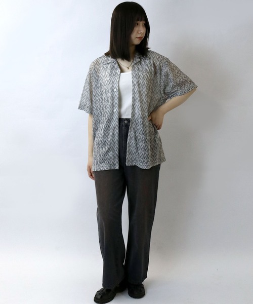 セール】balfas lace open collar shirt/バルファス レース 半袖