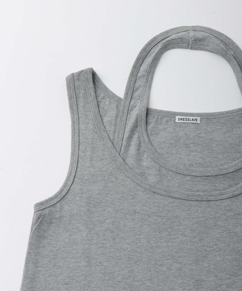 DRESSLAVE（ドレスレイブ）の「cross neck leyered tank(クロスネックレイヤードタンク)（タンクトップ・レディース・ブラック/グレー/ホワイト・38）」の19枚目の写真