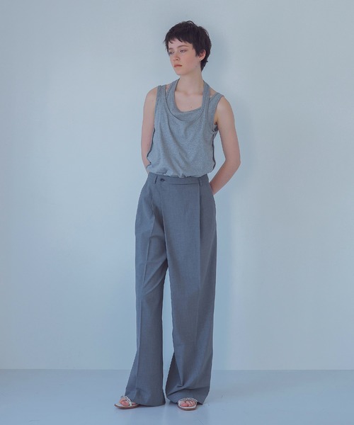 DRESSLAVE（ドレスレイブ）の「cross neck leyered tank(クロスネックレイヤードタンク)（タンクトップ・レディース・ブラック/グレー/ホワイト・38）」の8枚目の写真