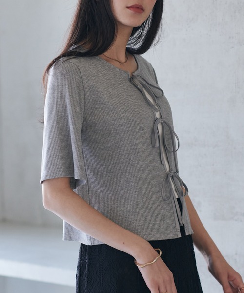 セール】リボンポイントトップス（Tシャツ/カットソー）｜RANAN  