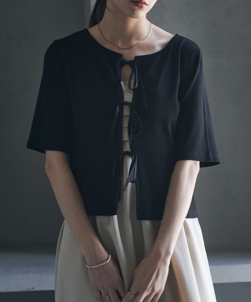 リボンポイントトップス（Tシャツ/カットソー）｜RANAN（ラナン）の  