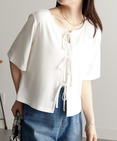 RANAN(ラナン)の「リボンポイントトップス(Tシャツ/カットソー・レディース・ライトグレー/ブラック/レッド/オフホワイト・LL/S/M/L)」の17枚目の写真