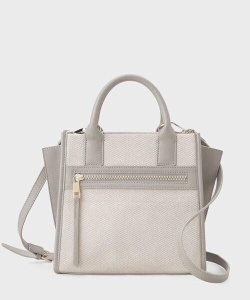 OPAQUE.CLIP（オペークドットクリップ）の「◆【2WAY】キャンバス合皮コンビスクエアミドルトートバッグ（ハンドバッグ・レディース・ブラック/グレー/ベージュ・00）」の16枚目の写真