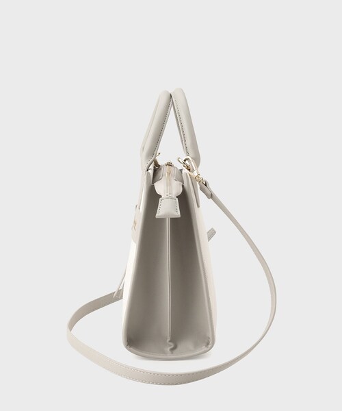 OPAQUE.CLIP（オペークドットクリップ）の「◆【2WAY】キャンバス合皮コンビスクエアミドルトートバッグ（ハンドバッグ・レディース・ブラック/グレー/ベージュ・00）」の15枚目の写真