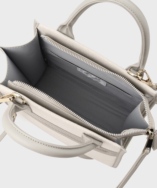 OPAQUE.CLIP（オペークドットクリップ）の「◆【2WAY】キャンバス合皮コンビスクエアミドルトートバッグ（ハンドバッグ・レディース・ブラック/グレー/ベージュ・00）」の13枚目の写真