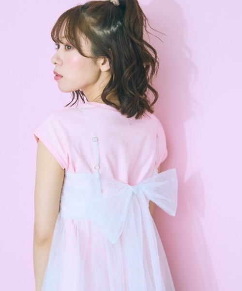 marun（マルン）の「＜大きいサイズ＞ フレンチスリーブTシャツ marun（Tシャツ/カットソー・レディース・チャコール/オフホワイト/ピンク・5L/4L/3L/LL/L）」の22枚目の写真