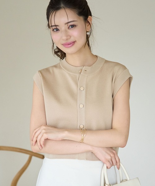 ROPE' PICNIC(ロペピクニック)の「ニットベストカーディガン(ベスト・レディース・ブルー系その他4/ベージュ/ブラック・38)」の3枚目の写真