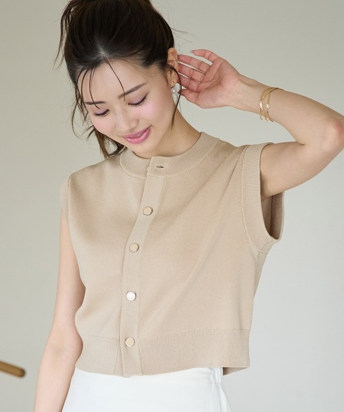 ROPE' PICNIC(ロペピクニック)の「ニットベストカーディガン(ベスト・レディース・ブルー系その他4/ベージュ/ブラック・38)」の17枚目の写真