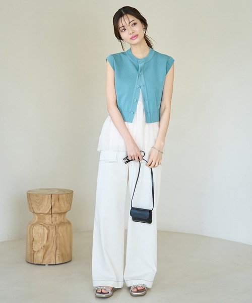 ROPE' PICNIC(ロペピクニック)の「ニットベストカーディガン(ベスト・レディース・ブルー系その他4/ベージュ/ブラック・38)」の19枚目の写真