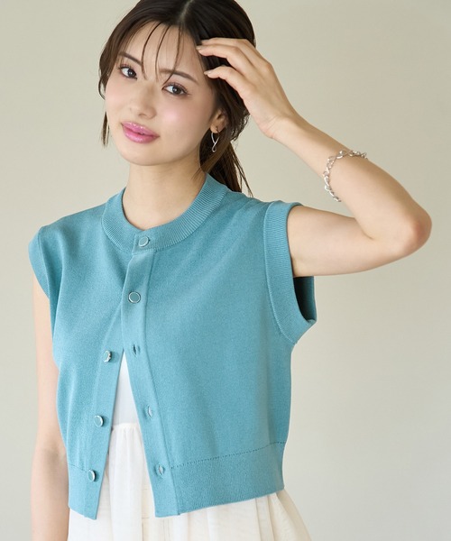 ROPE' PICNIC(ロペピクニック)の「ニットベストカーディガン(ベスト・レディース・ブルー系その他4/ベージュ/ブラック・38)」の22枚目の写真