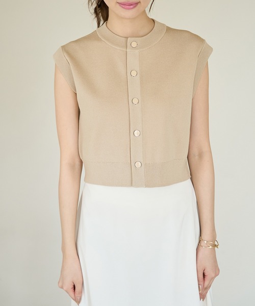 ROPE' PICNIC(ロペピクニック)の「ニットベストカーディガン(ベスト・レディース・ブルー系その他4/ベージュ/ブラック・38)」の14枚目の写真