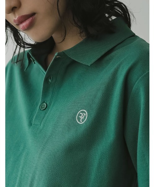 Re:EDIT(リエディ)の「ワンポイント刺繍ロゴポロトップス Re:EDIT(リエディ)の「ワンポイント刺繍ロゴポロトップス