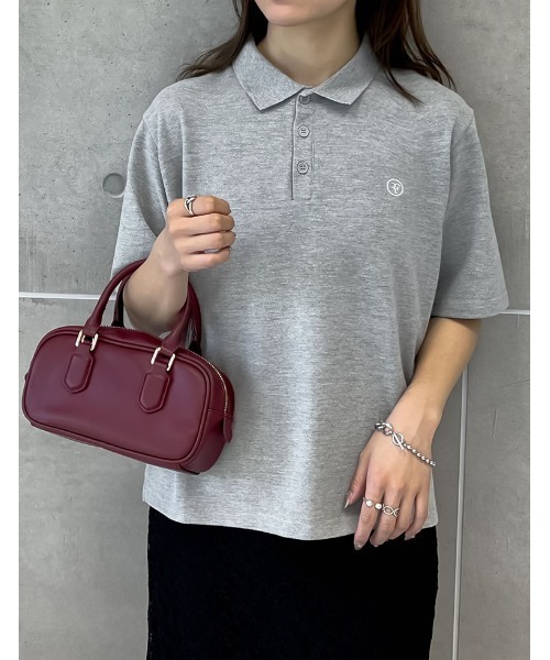 Re:EDIT(リエディ)の「ワンポイント刺繍ロゴポロトップス(ポロシャツ・レディース・ホワイト×ネイビー/グレー×ホワイト/ブラック×ホワイト/ネイビー×ホワイト/レッド系その他/グリーン系その他・LARGE/MEDIUM)」の22枚目の写真