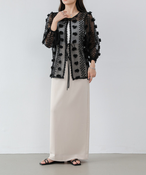 ECLIN（エクラン）の「シアージャガードリボンブラウス（シャツ/ブラウス・レディース・ブラック/ベージュ・M/L）」の22枚目の写真
