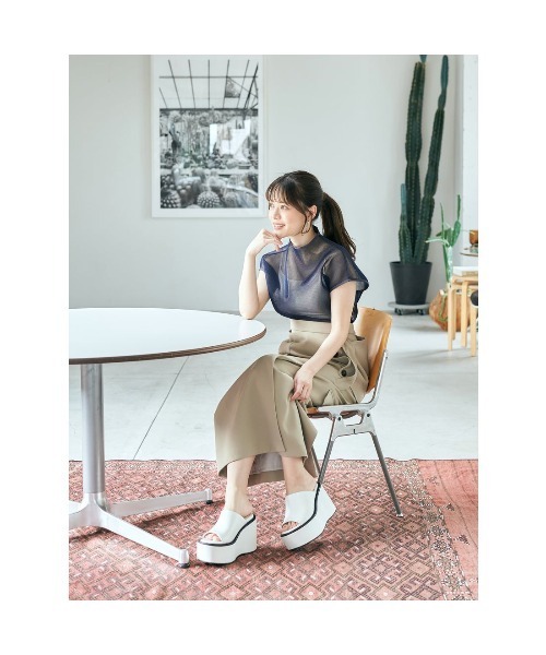 Mafmof(マフモフ)の「Mafmof(マフモフ)11cmヒール厚底プラットフォームサンダル(サンダル・レディース・ホワイト/ブラック/ブラック系その他・L/S/M/LL)」の7枚目の写真
