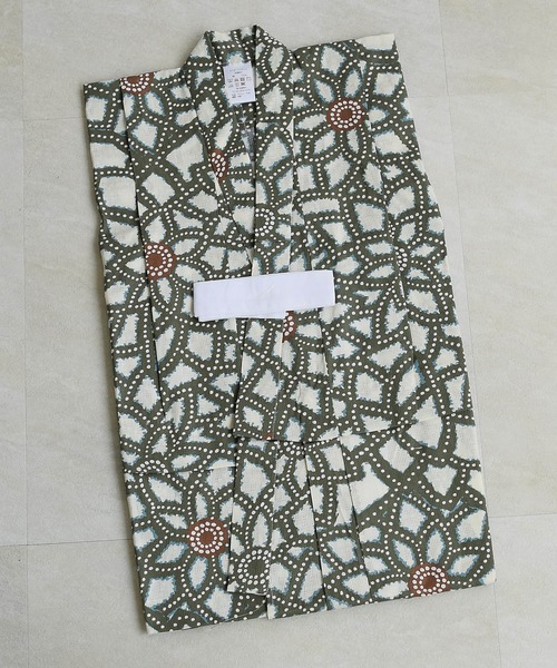キッズ浴衣3点セット utatane グリーンの広がる菊（浴衣）｜utatane（ウタタネ）