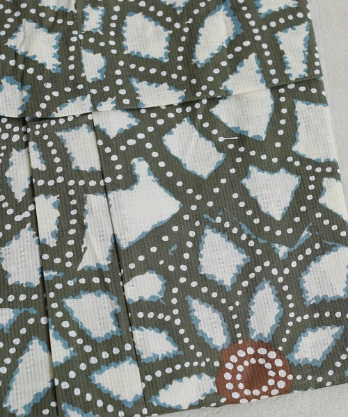 キッズ浴衣3点セット utatane グリーンの広がる菊（浴衣）｜utatane（ウタタネ）