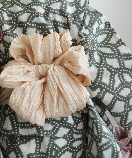 キッズ浴衣3点セット utatane グリーンの広がる菊（浴衣）｜utatane（ウタタネ）